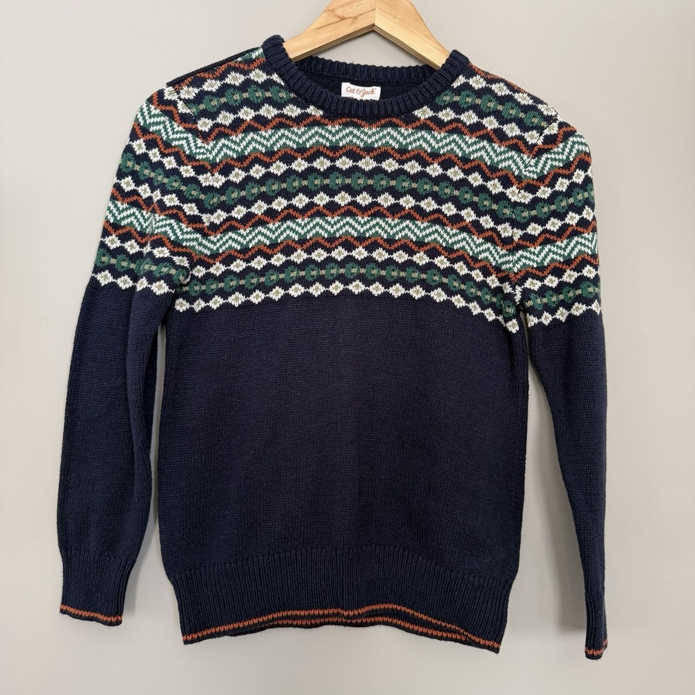 NEW Cat & Jack  Boys Size M (8/10) Sweater Crewneck Pullover NWT 59% COTTON